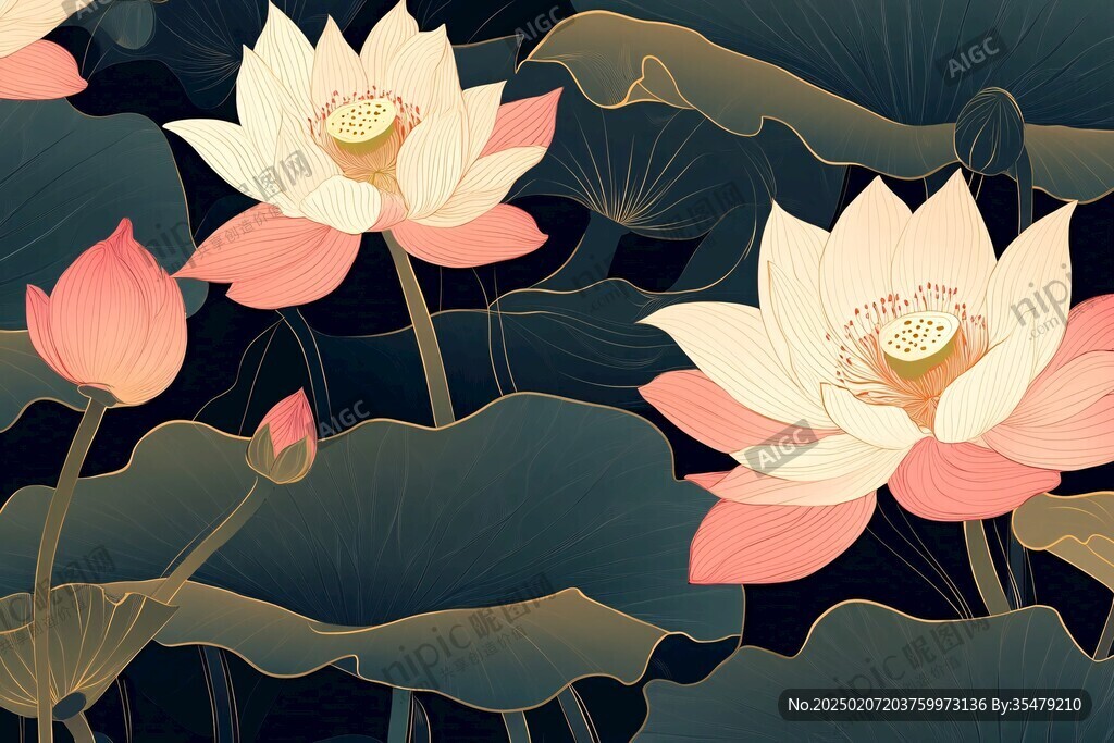 荷花包裝插畫(huà)