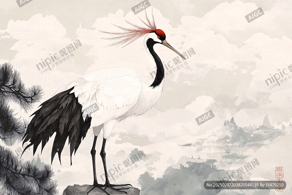 鼠繪仙鶴