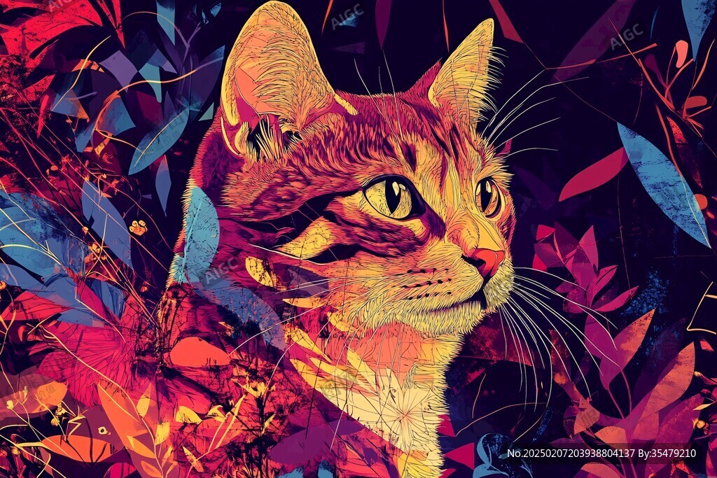 貓咪海報插畫