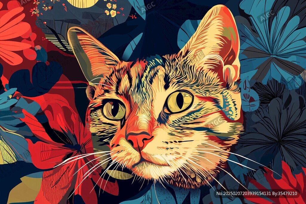 貓咪海報插畫