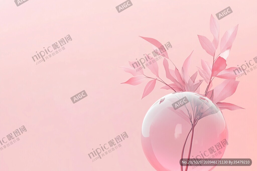 粉色球體簡(jiǎn)約抽象背景