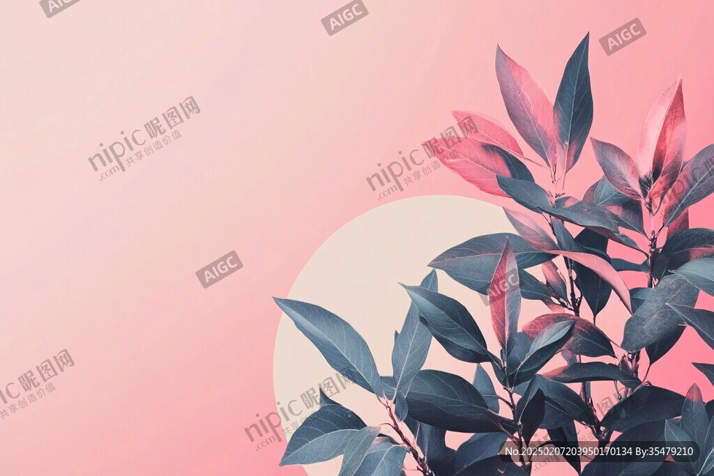 植物背景扁平插畫