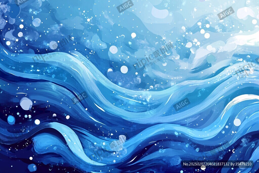 波浪唯美夢幻背景