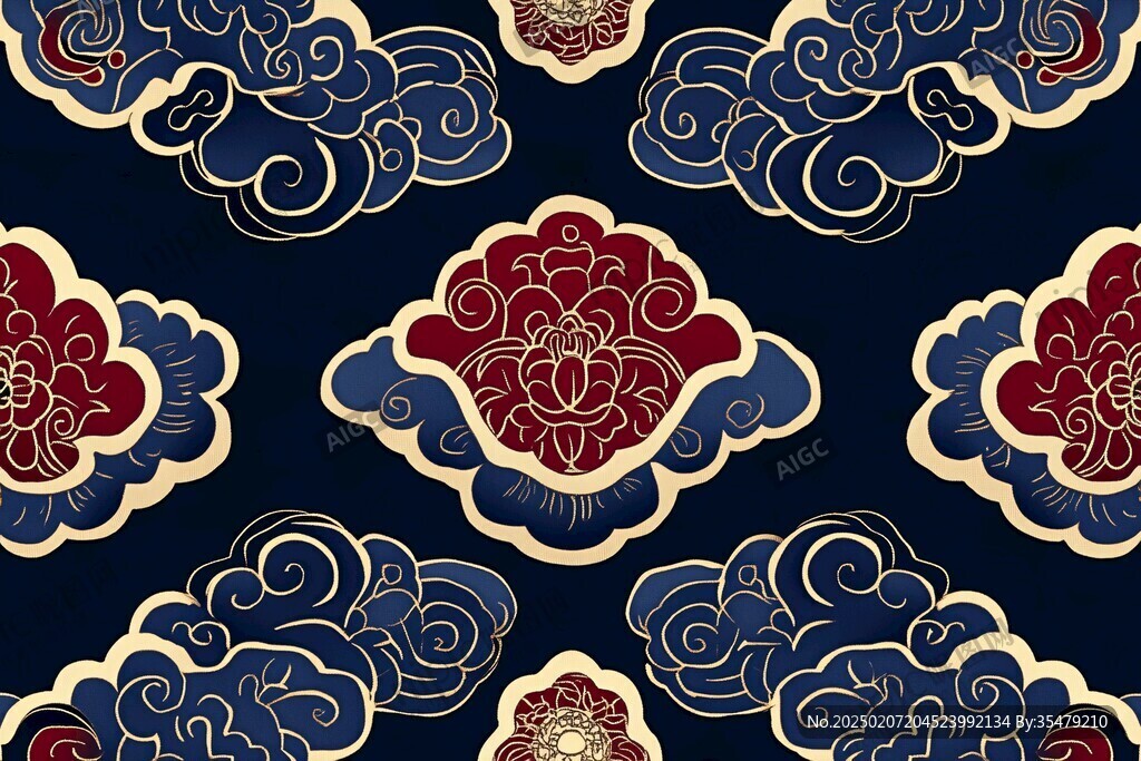 傳統(tǒng)云紋清朝云紋循環(huán)