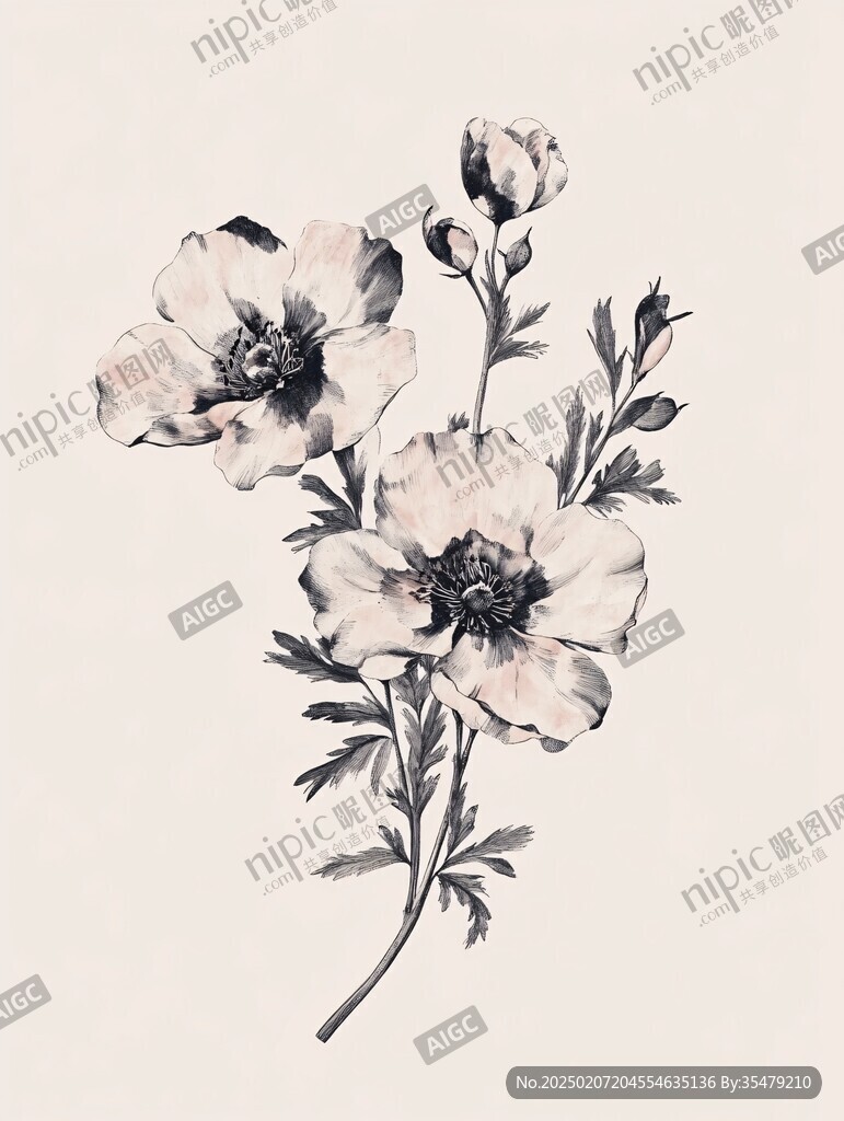 水彩復(fù)古風(fēng)花卉