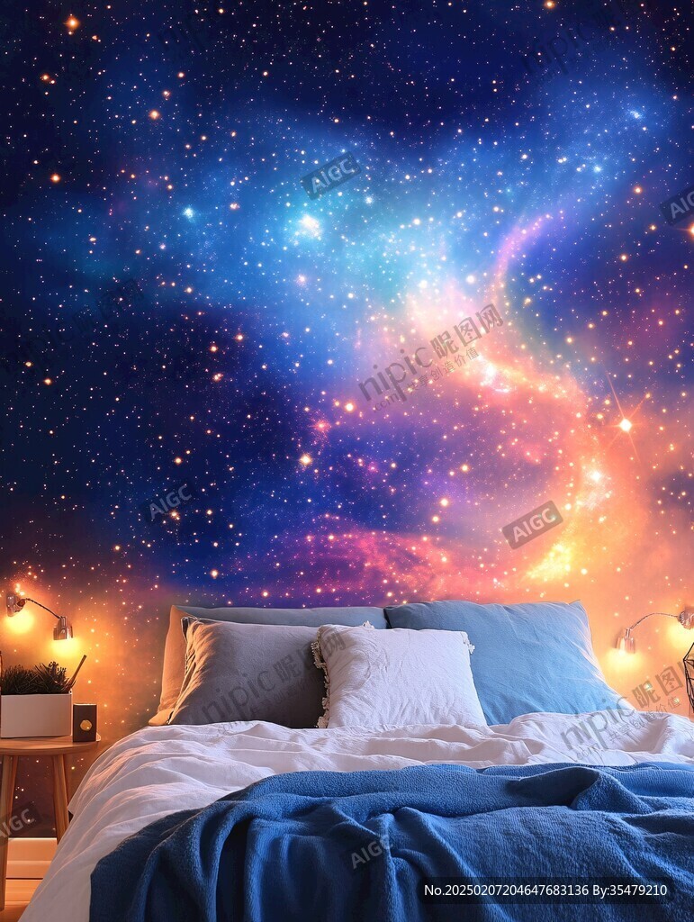 唯美浪漫星光背景墻紙