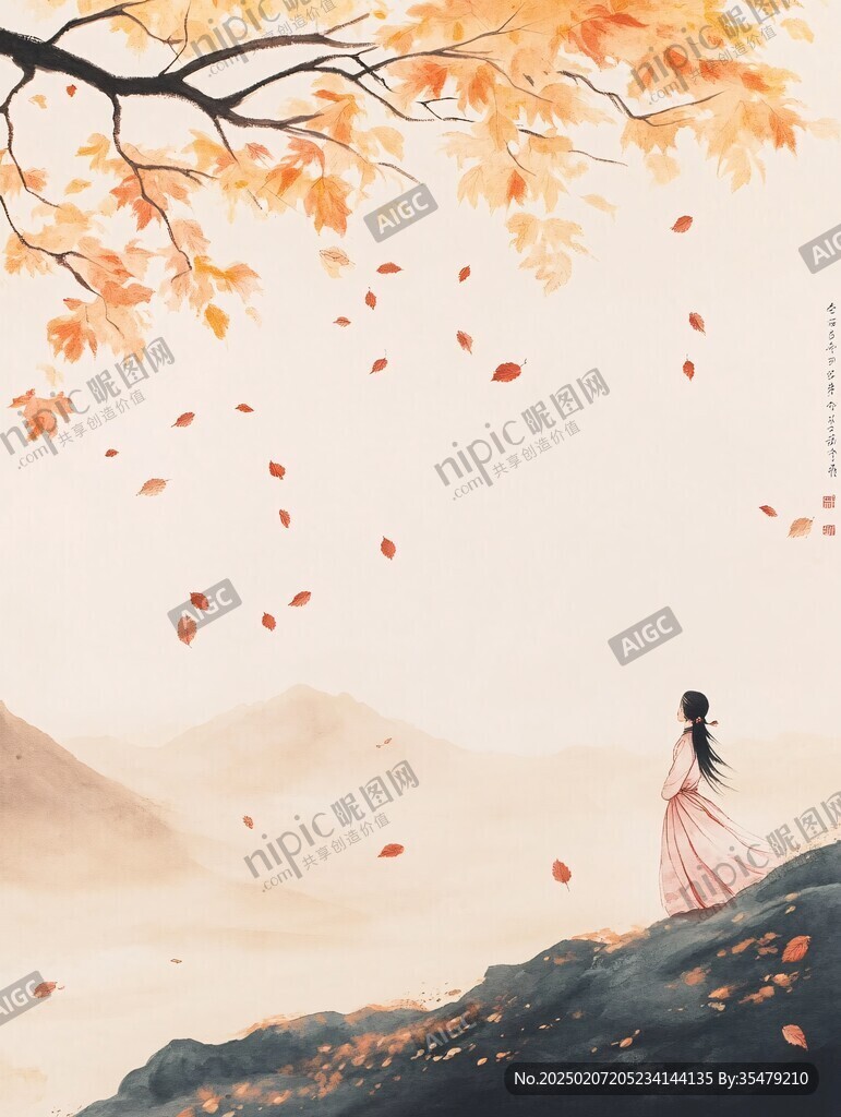 紅葉古風(fēng)插畫