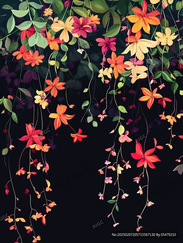 3d立體花藤背景