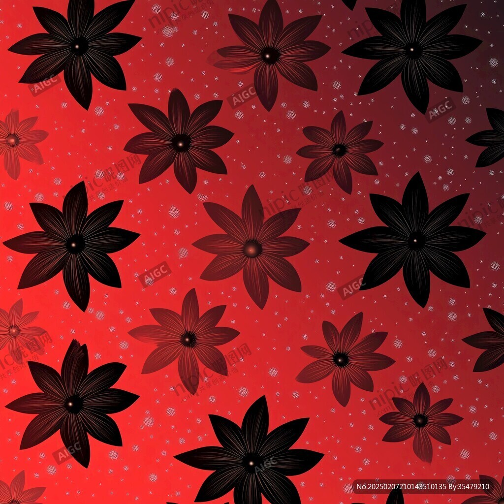 紅色星光花朵背景