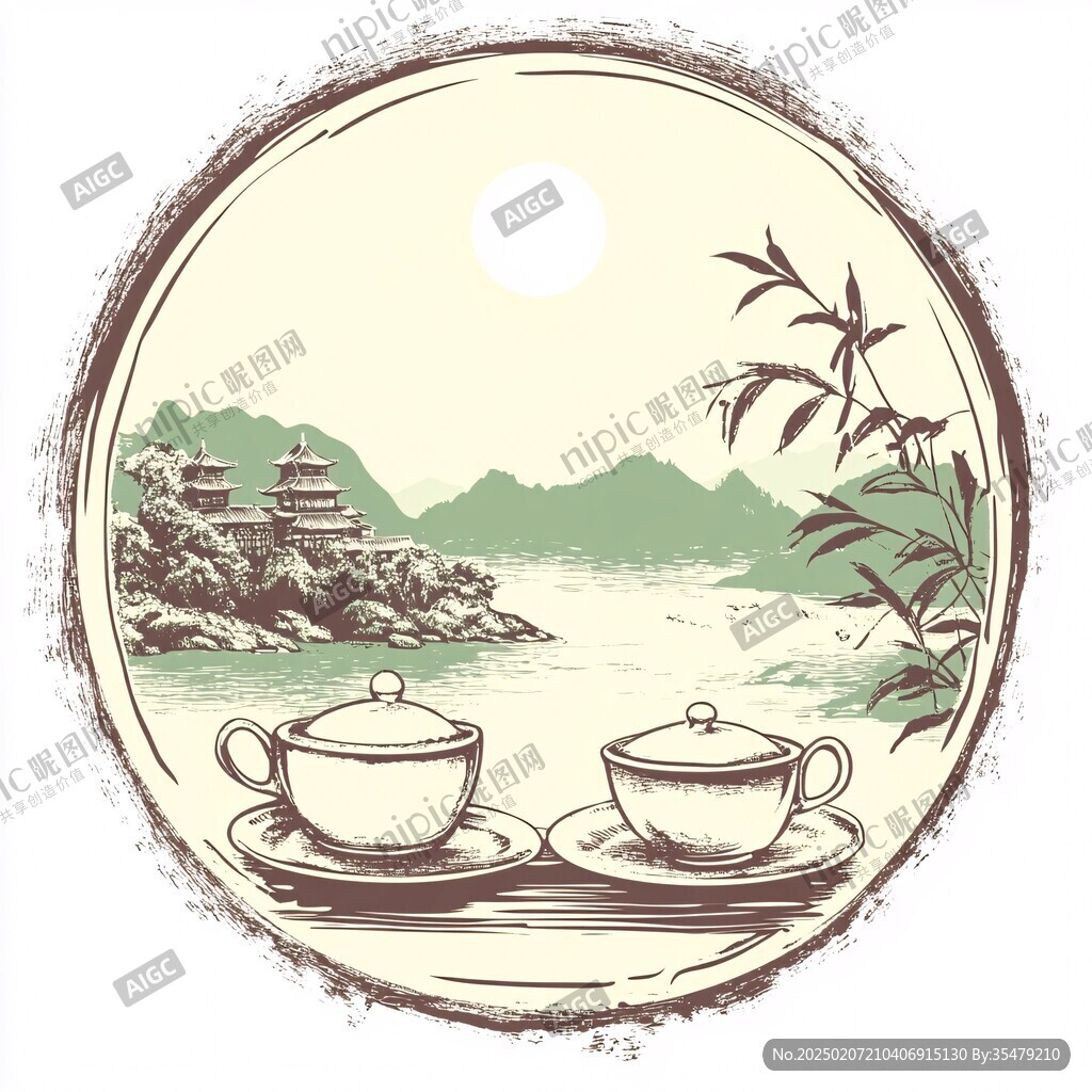 茶文化茶杯墊設計