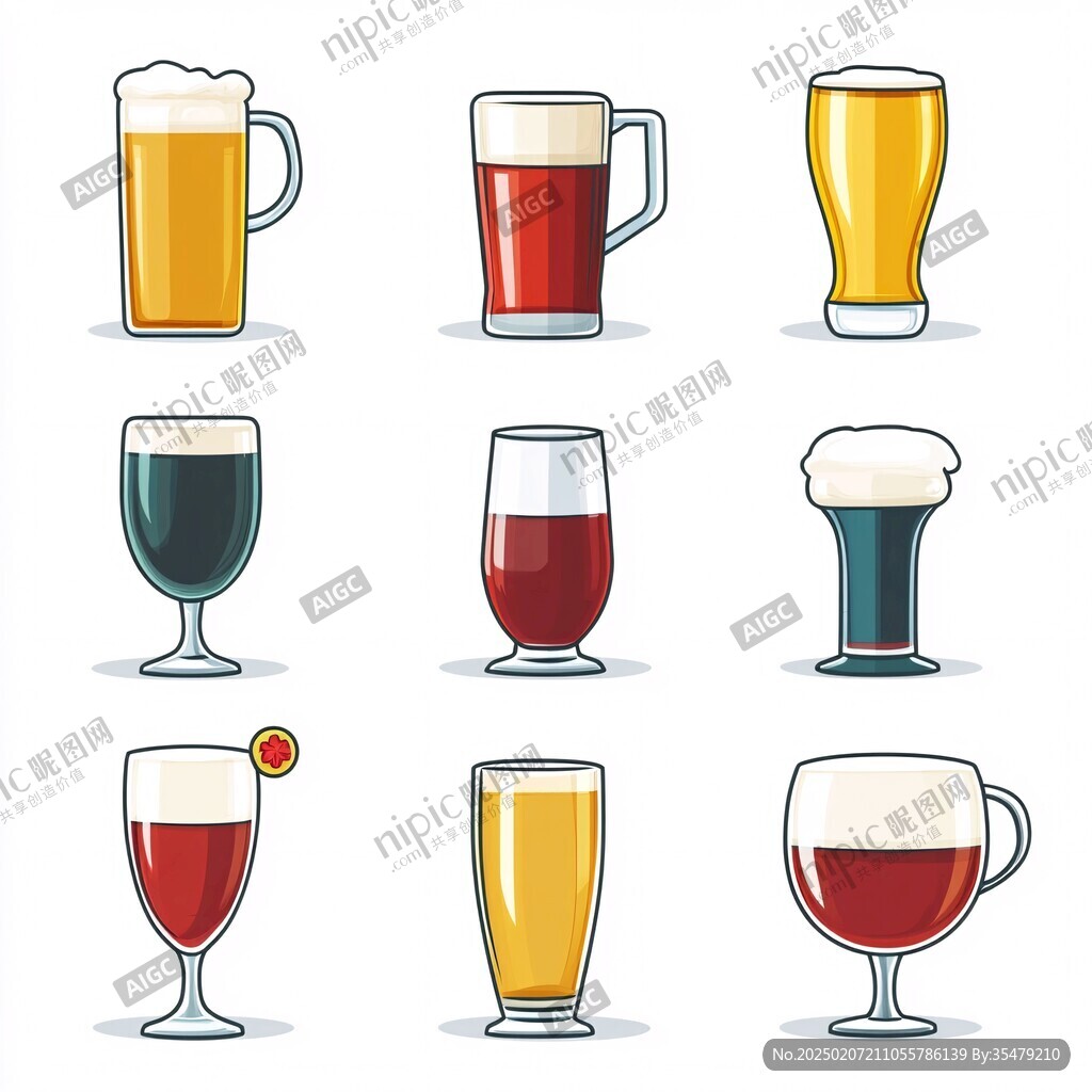啤酒杯插畫