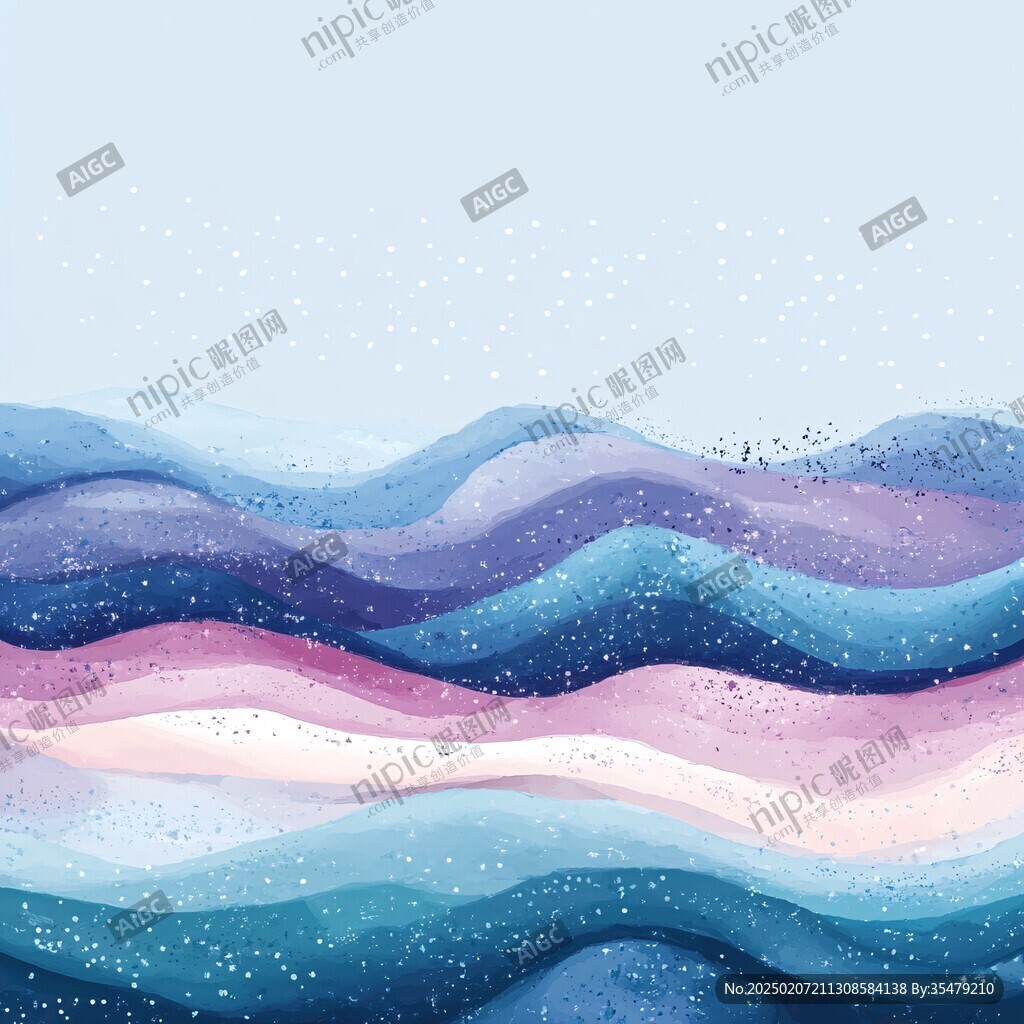 波浪唯美夢幻背景