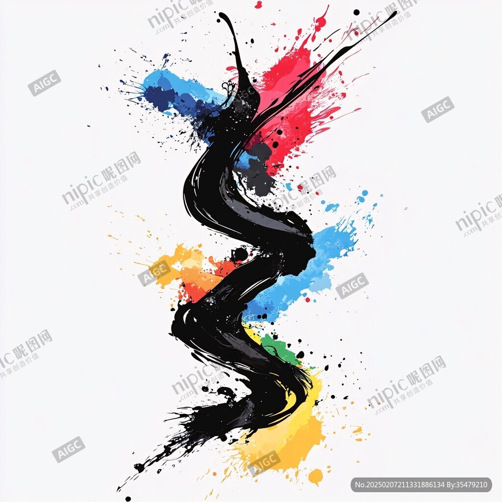 彩色創(chuàng)意墨舞素材