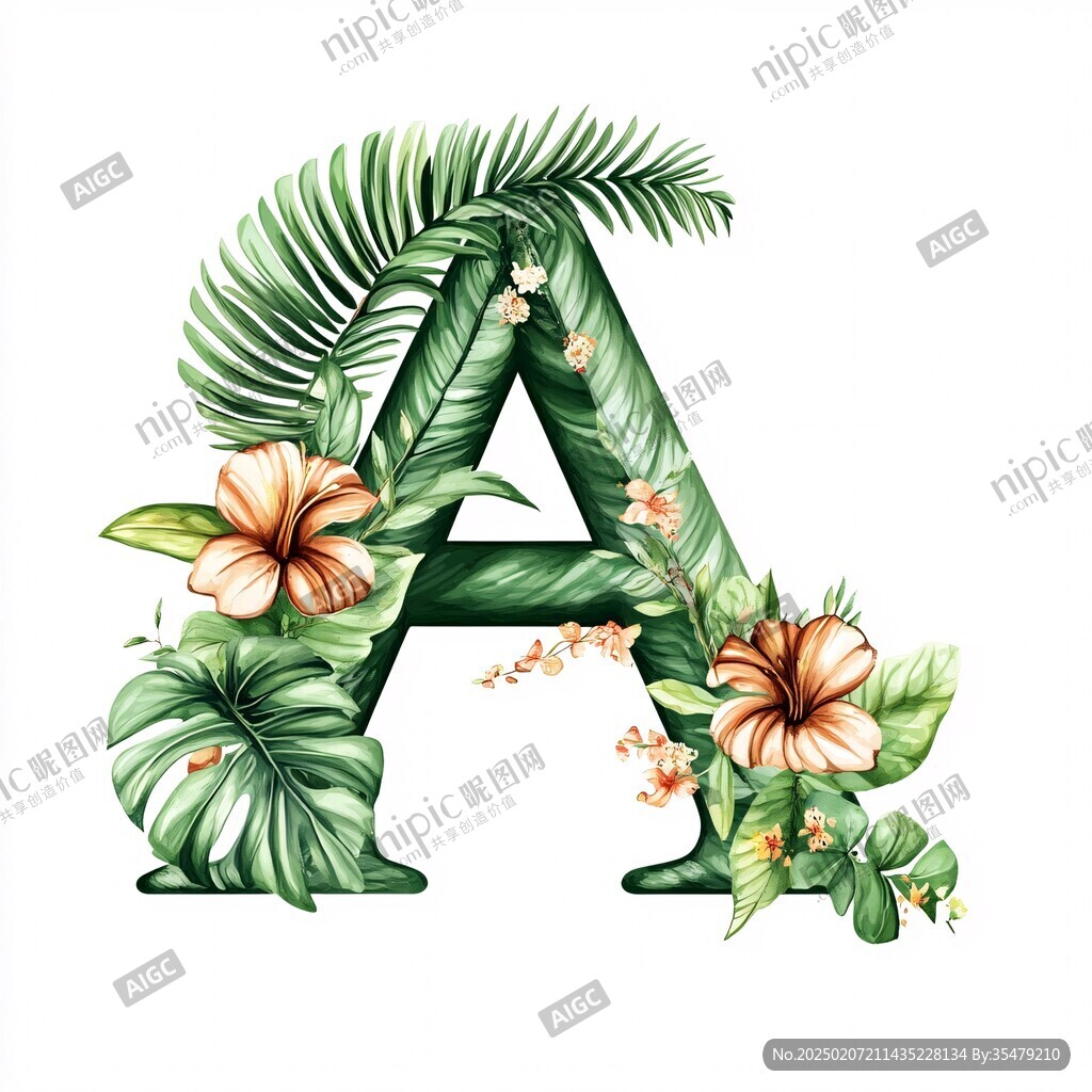 a字母與樹葉