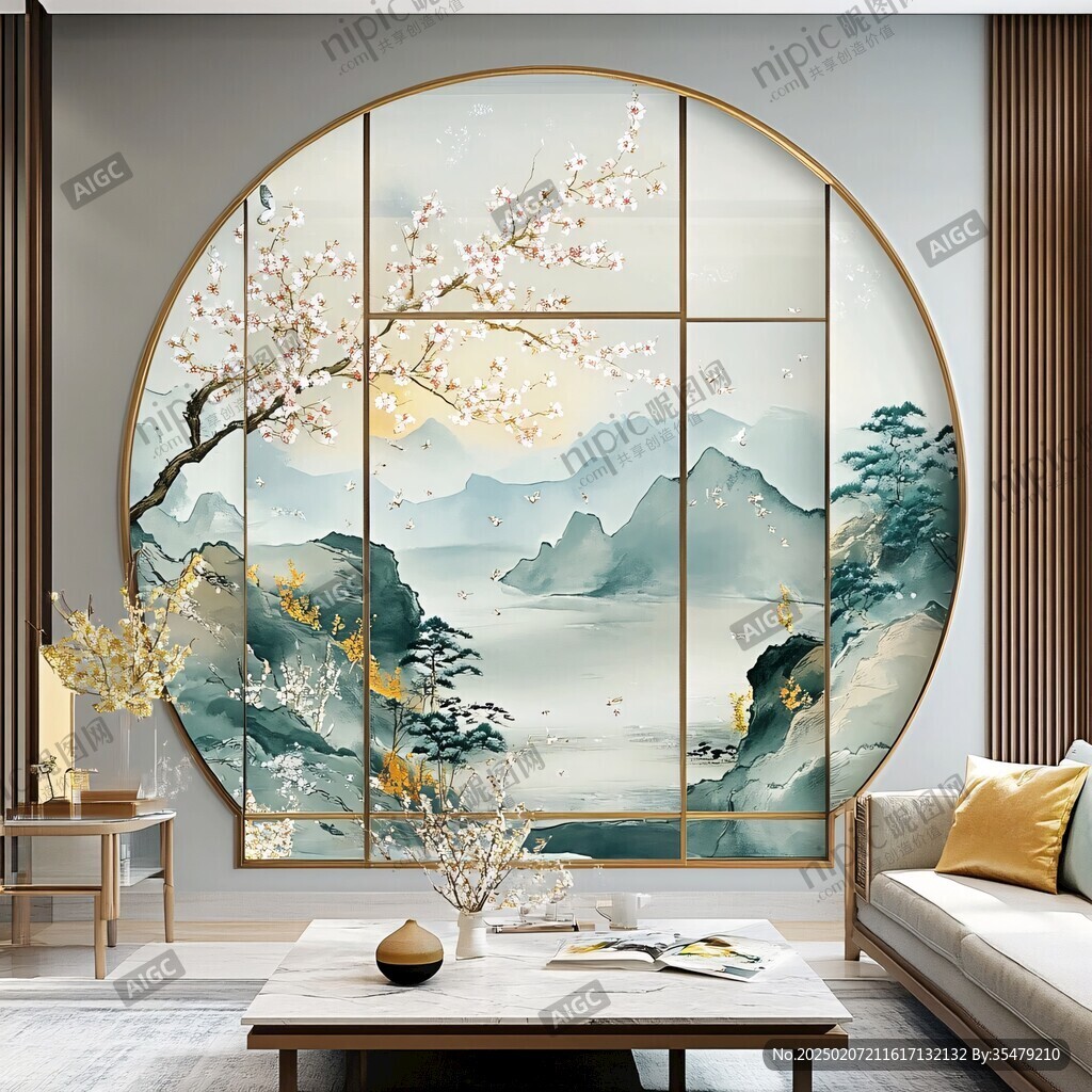 輕奢中式晶瓷畫