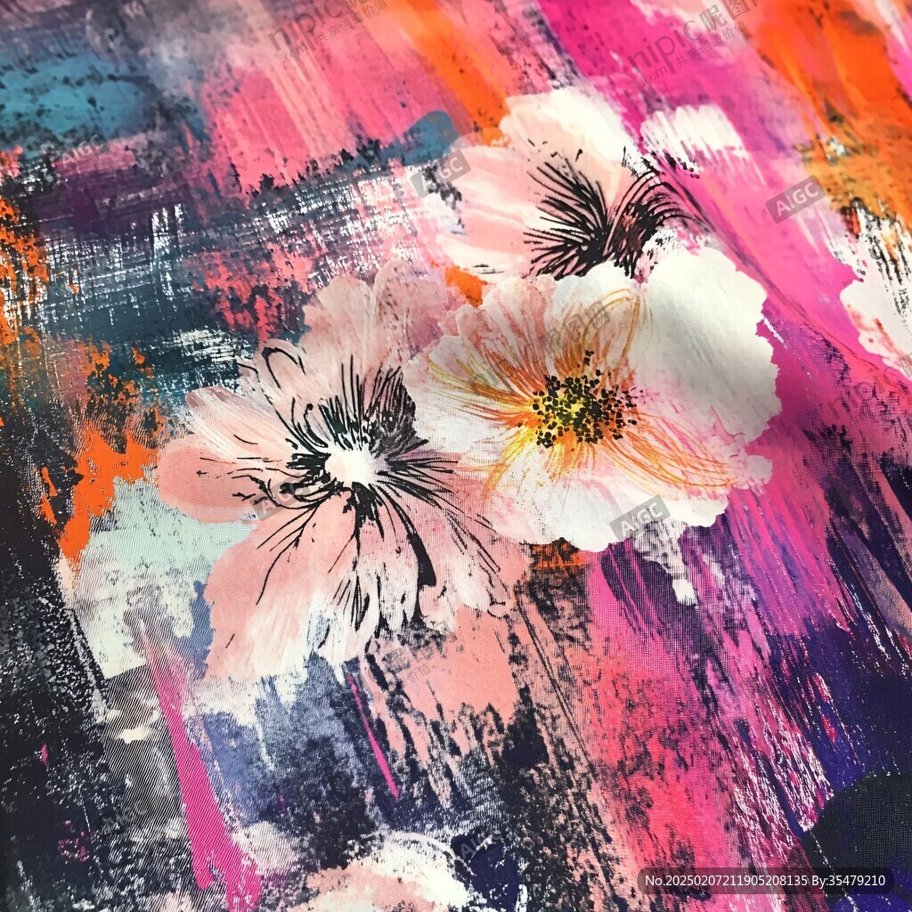 抽象藝術(shù)花朵背景畫