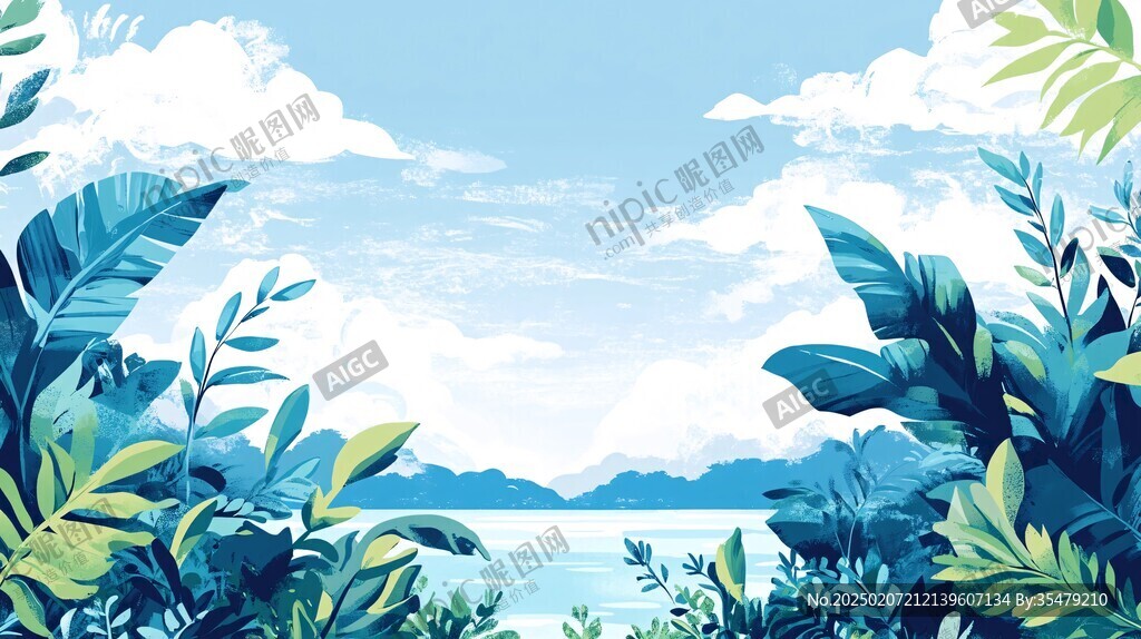 扁平叢林插畫