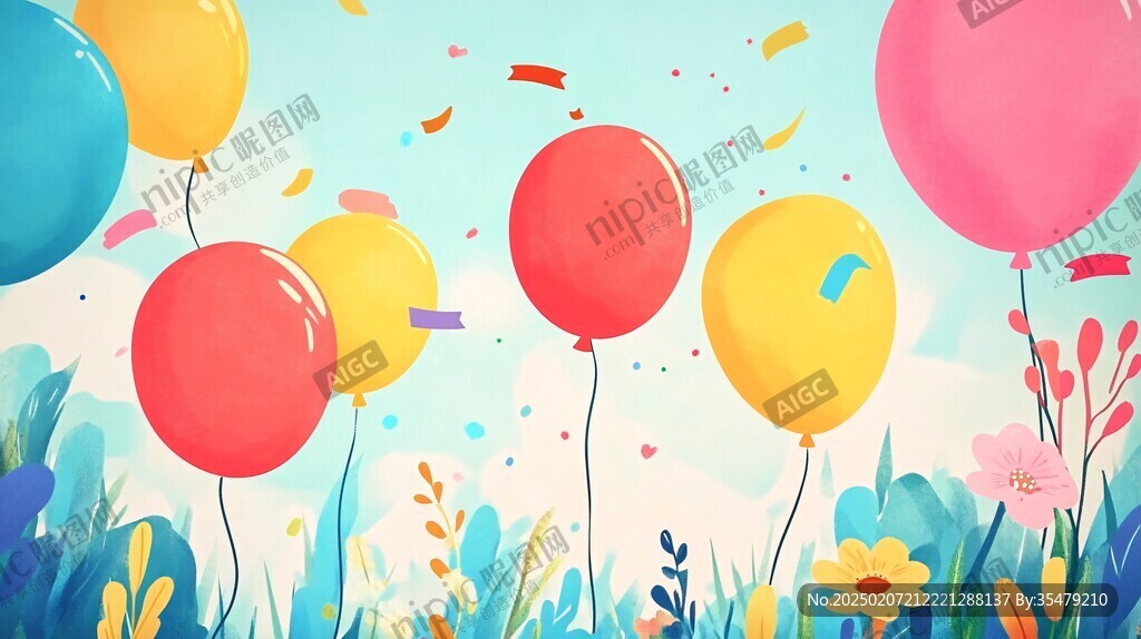 畢業(yè)季生日會繽紛背景