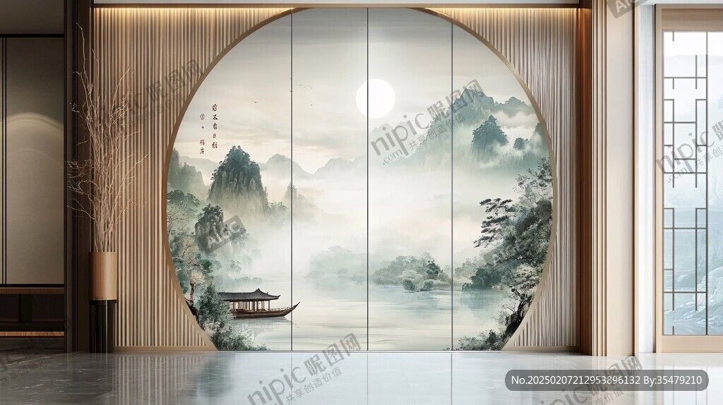 新中式山水門窗