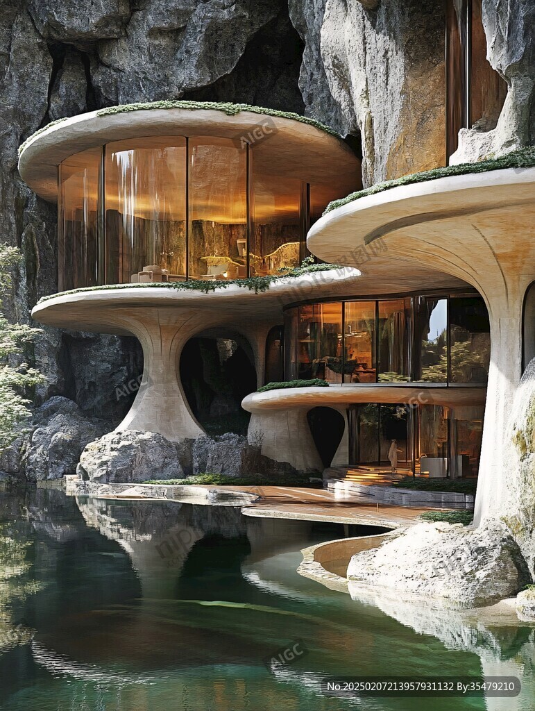 建在巖石上的別墅