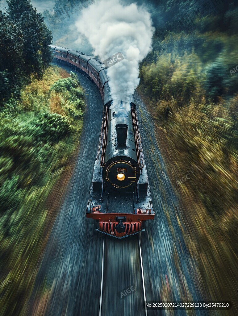 秋季森林火車