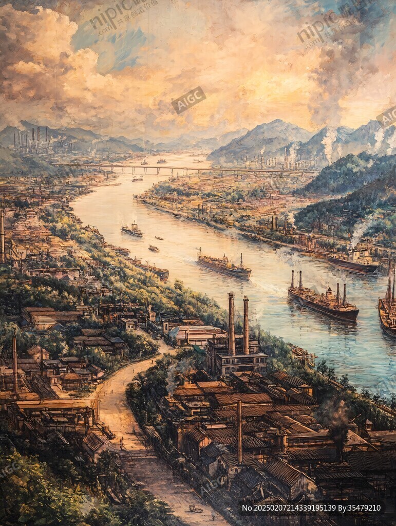 工業(yè)油畫(huà)場(chǎng)景