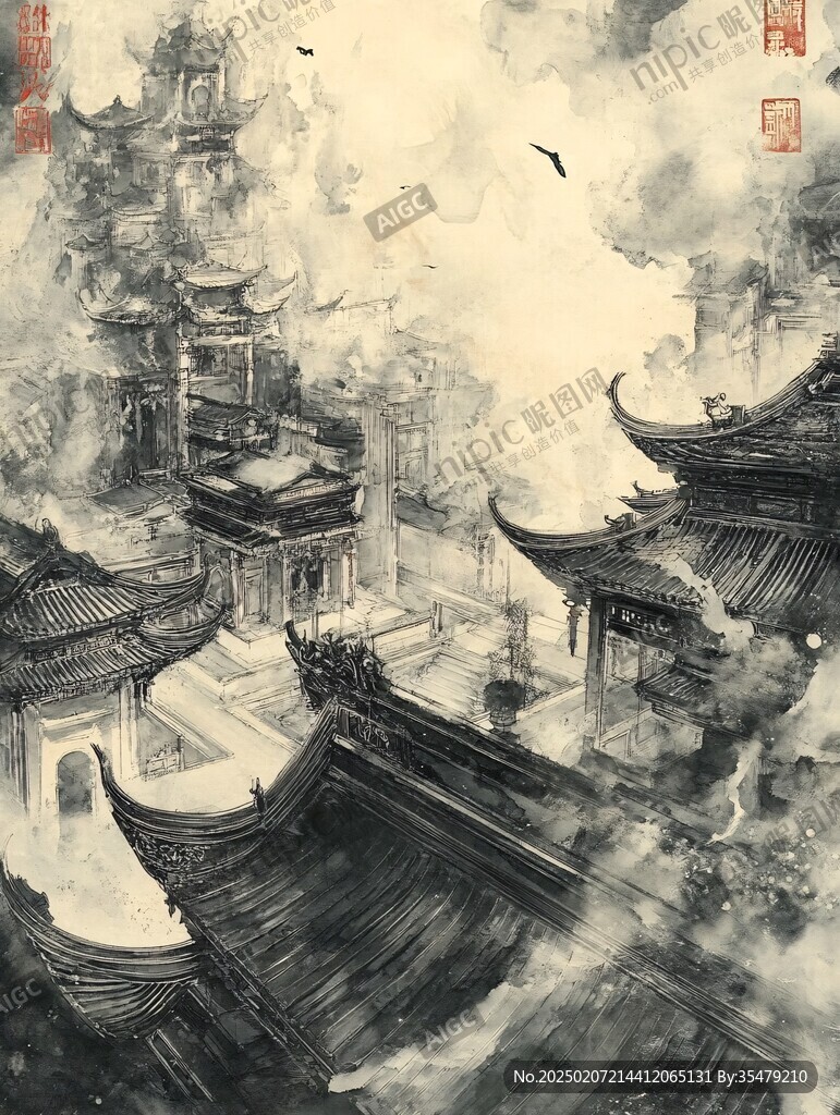 鎮(zhèn)淮樓插畫