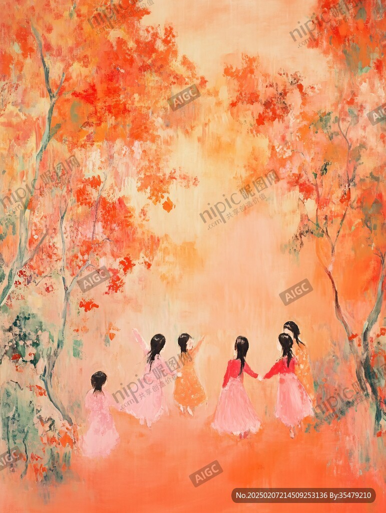 紅葉古風(fēng)插畫