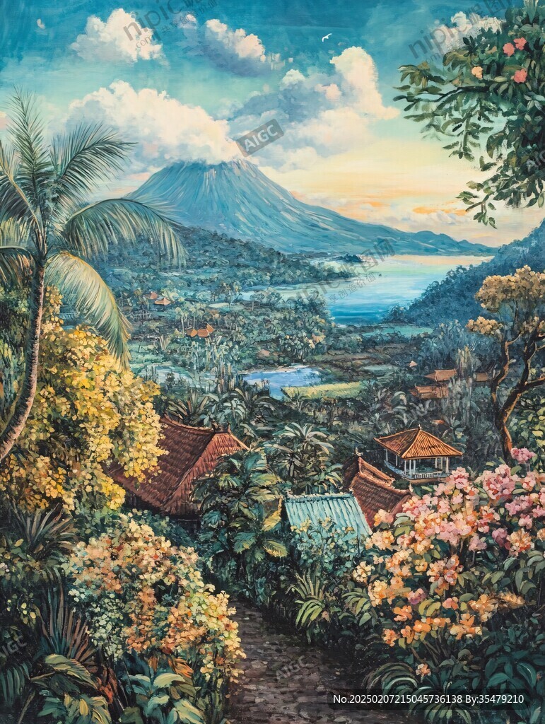 高檔復古風景油畫
