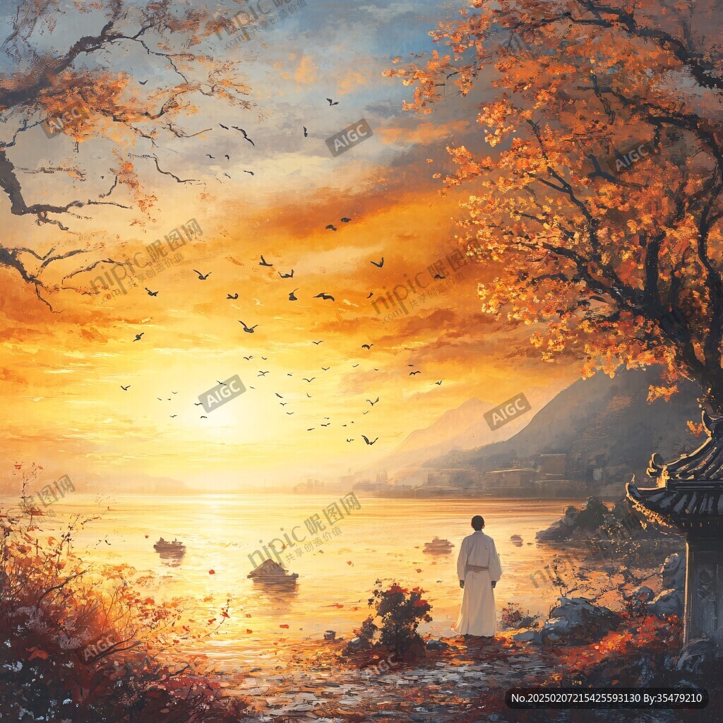 古風(fēng)秋天景色插畫(huà)