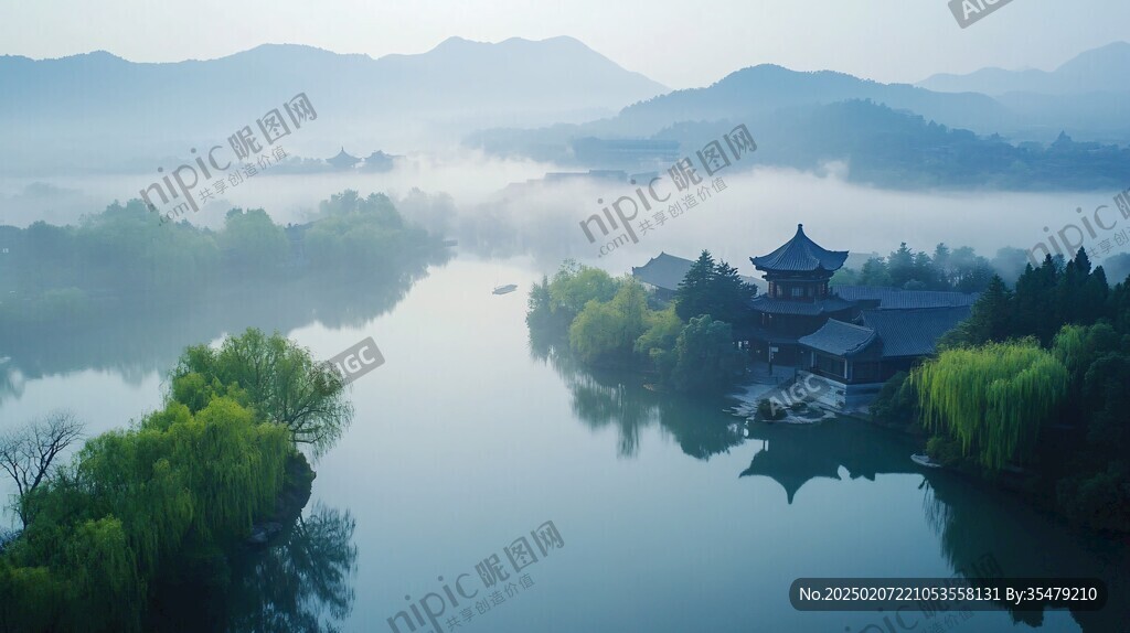 湘湖晨霧