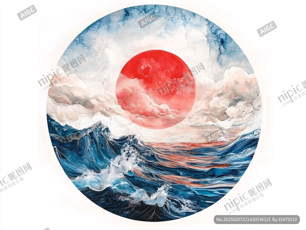 插畫(huà)紅日