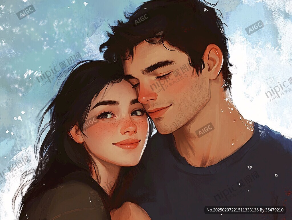 高清情侶插畫