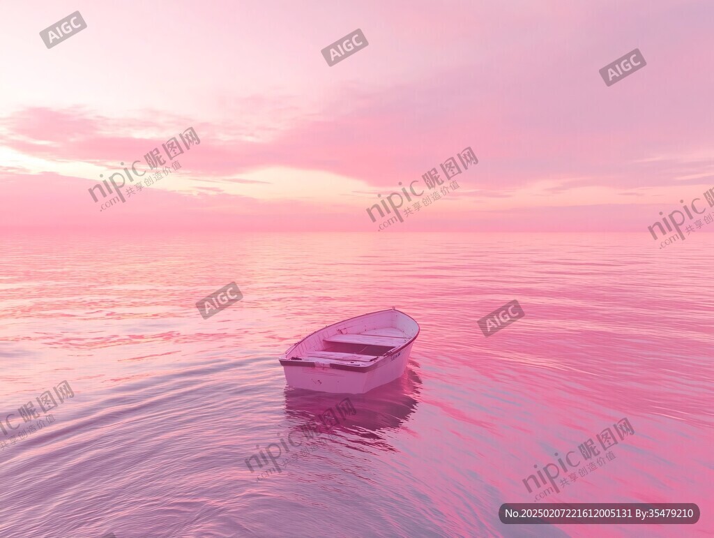 漂浮的粉紅色海景