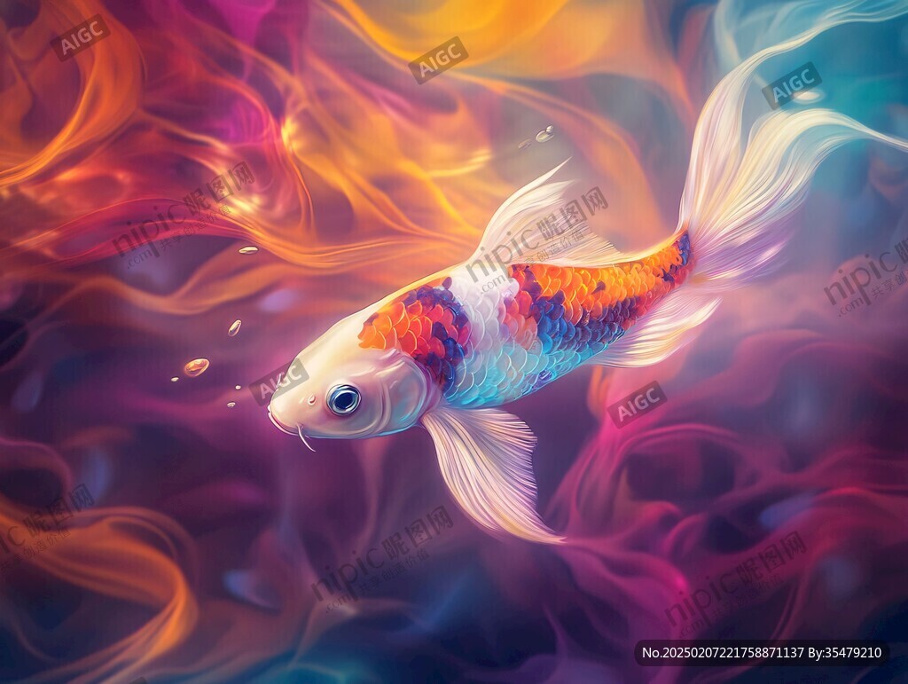 夢幻錦鯉裝飾畫
