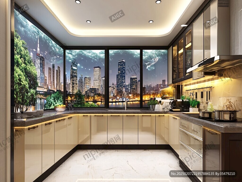 廚房夜景效果圖