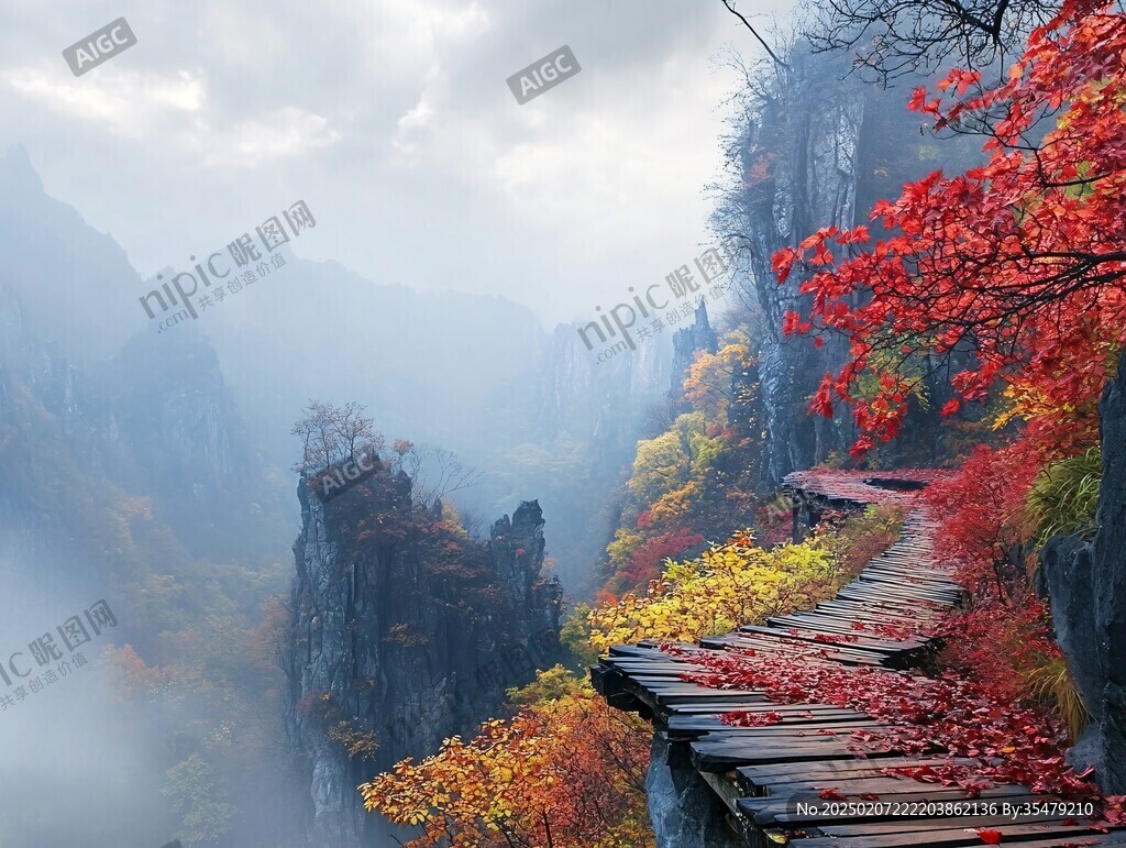 唯美楓林棧道