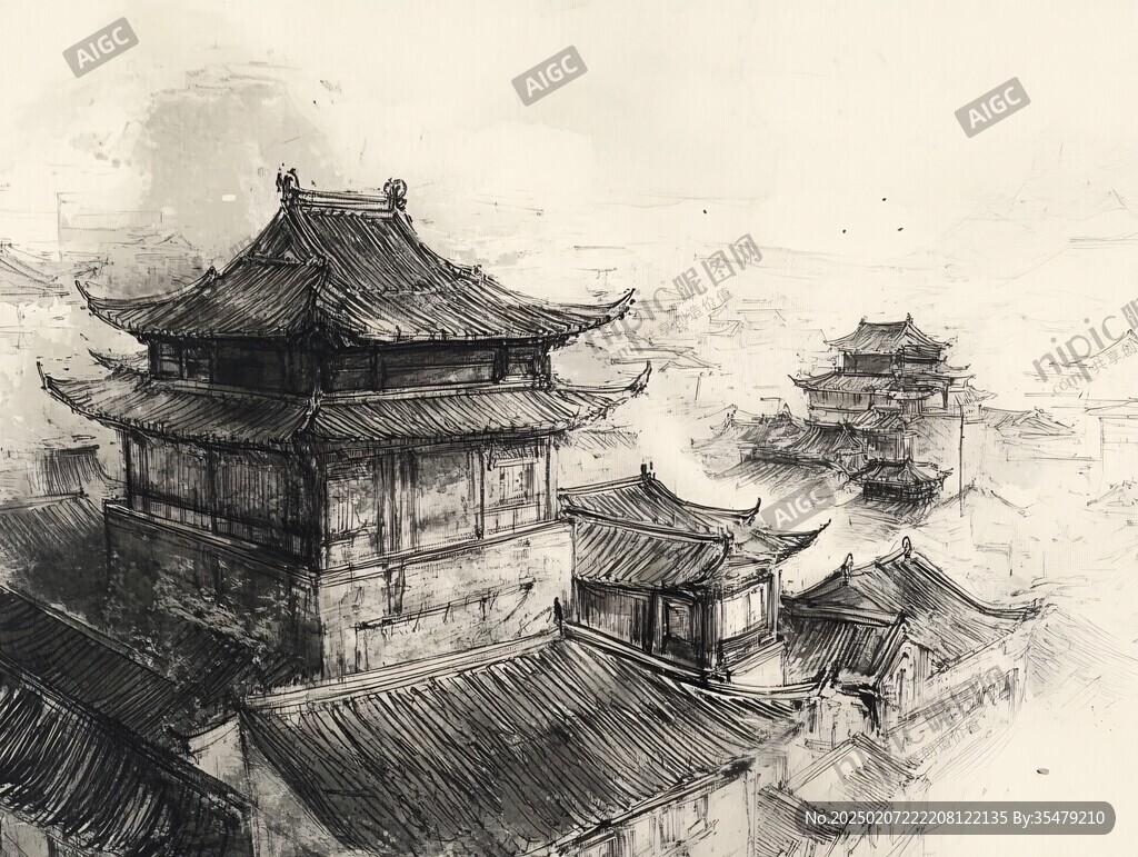 古風(fēng)裝飾畫藝術(shù)城市