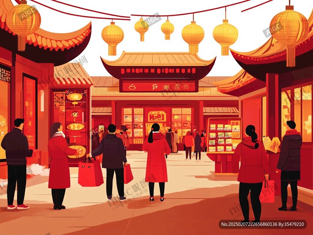 辦年貨插畫(huà)