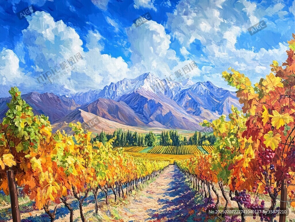 葡萄酒種植山水風光