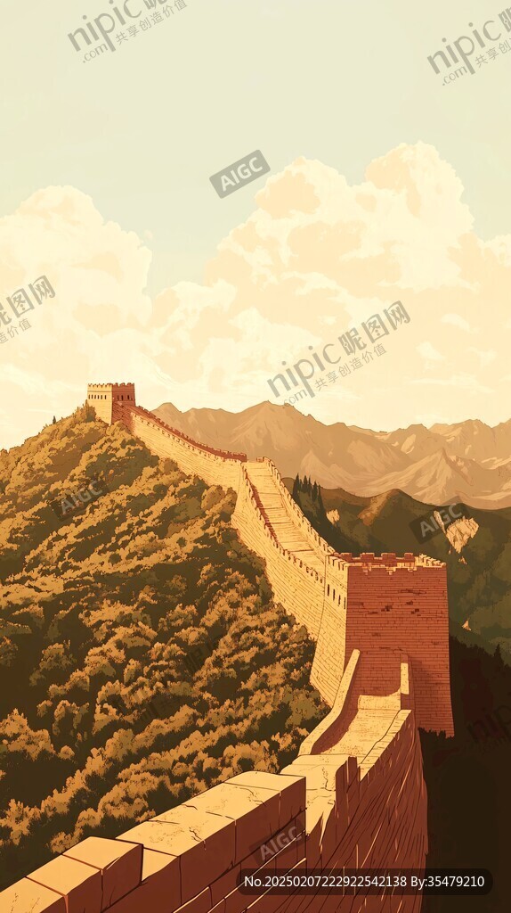 長城插畫