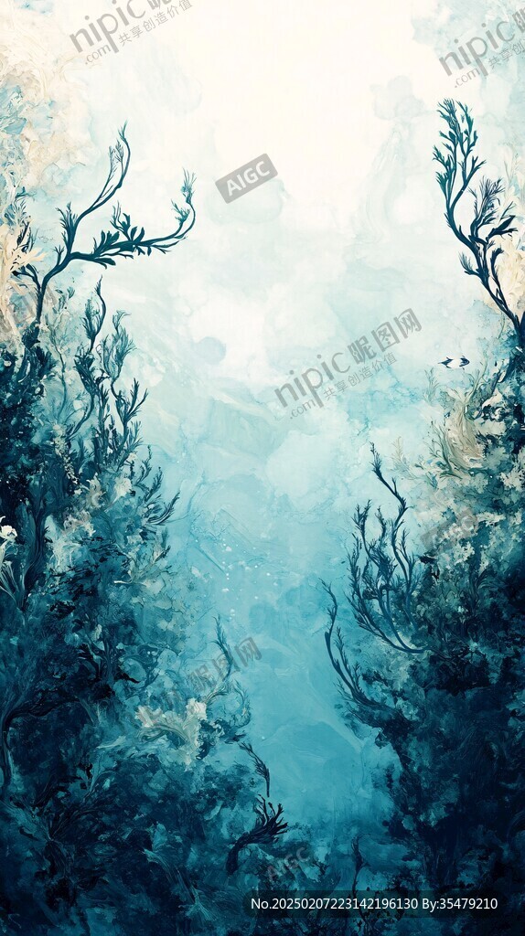 海底抽像插畫