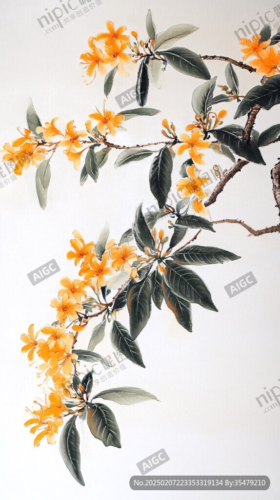 顏色艷麗橘紅色桂花