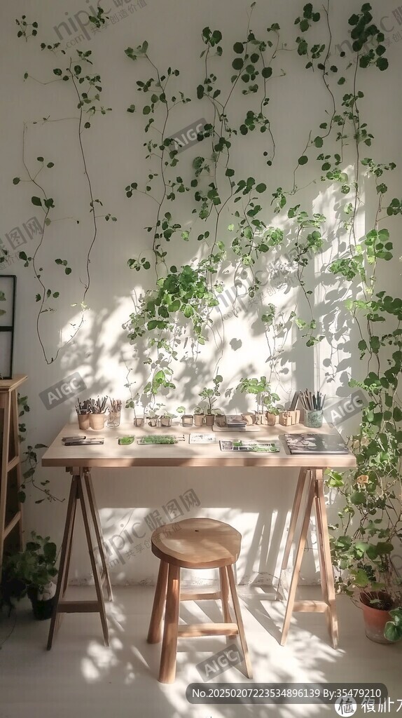 綠植墻桌面