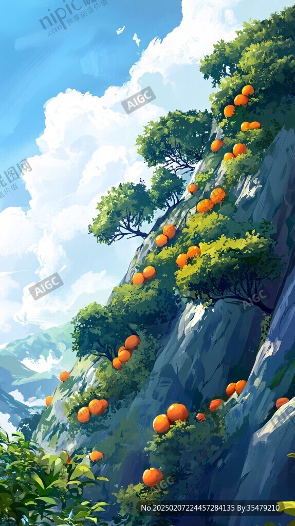 沃柑包裝插畫