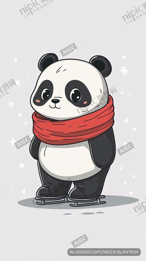 原創(chuàng)卡通熊貓動物插畫