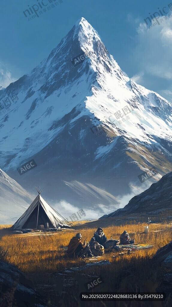 插畫圖山插畫