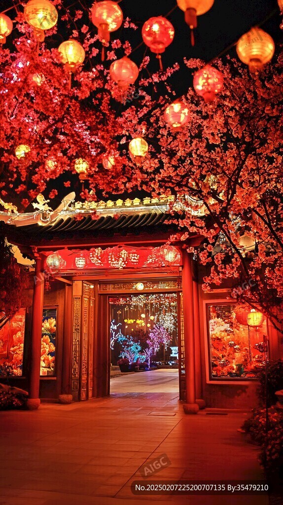 夜櫻之美