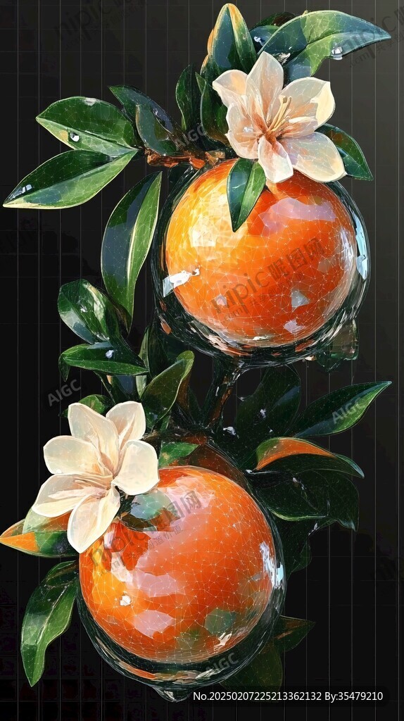 精品沃柑包裝插畫