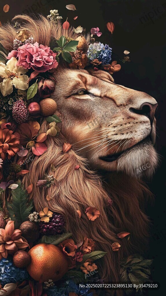 歐美手繪動物花